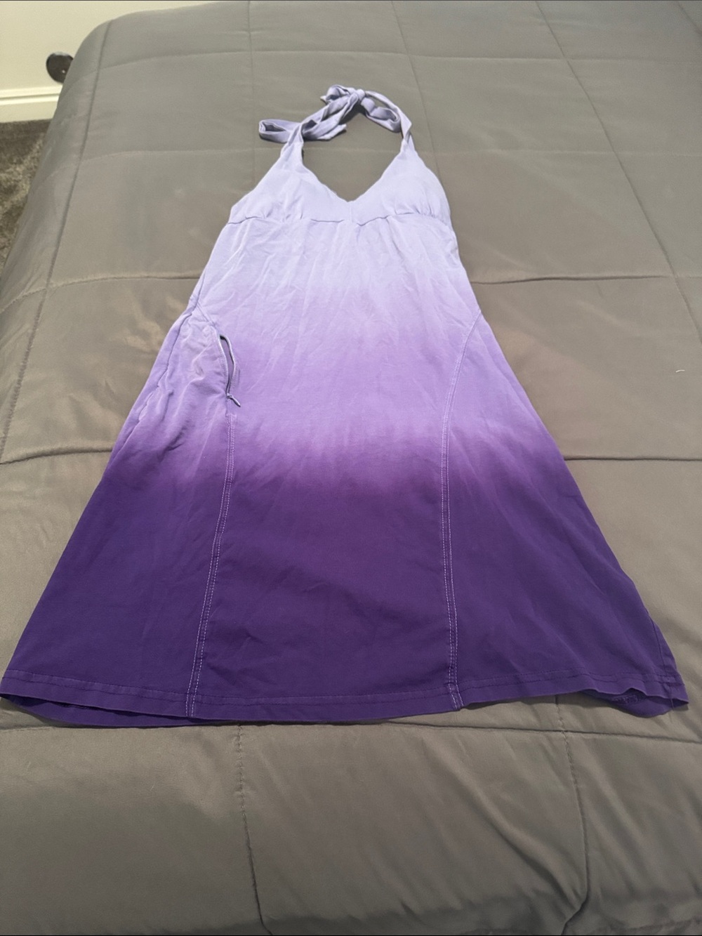 Athleta Purple ombré Halter Dress with Built in Bra.